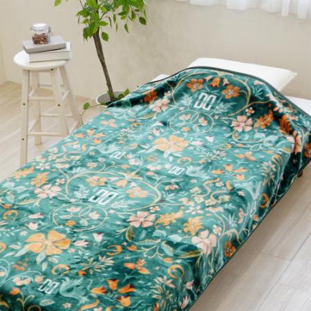 ＜DAKS/ダックス＞ウットダック　アクリルマイヤー毛布　グリーン