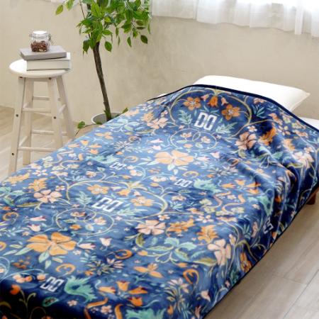 ＜DAKS/ダックス＞ウットダック　アクリルマイヤー毛布　ブルー