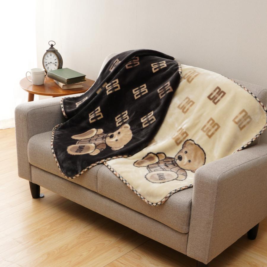 <DAKS/ダックス>Bear アクリルひざ掛け ベージュ