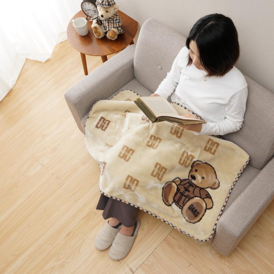 <DAKS/ダックス>Bear アクリルひざ掛け ブラック