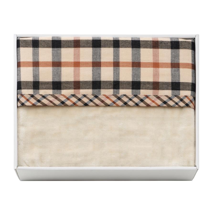 <DAKS/ダックス>ハウスチェック リバーシブル綿毛布 (化粧箱入り)ベージュ