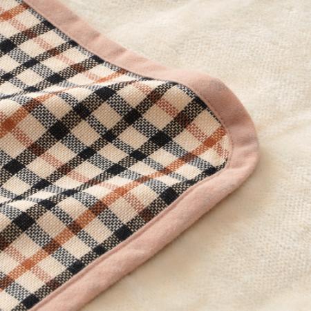 ＜DAKS/ダックス＞ハウスチェック　リバーシブルひざ掛け（化粧箱入り）ベージュ