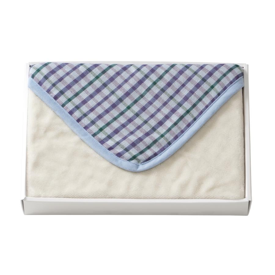 <DAKS/ダックス>ハウスチェック リバーシブルひざ掛け(化粧箱入り)ブルー