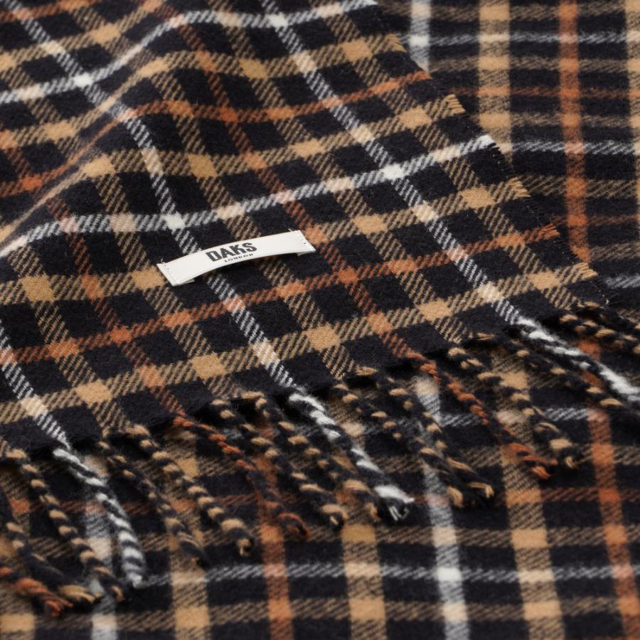 <DAKS/ダックス>ハウスチェック ウールひざ掛け(化粧箱入り)ブラック
