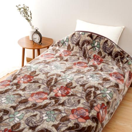 ＜Ｄear Japan/ディアジャパン＞ばら　アクリルニューマイヤー毛布　ベージュ