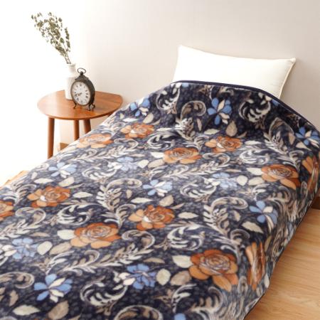 ＜Ｄear Japan/ディアジャパン＞ばら　アクリルニューマイヤー毛布　ブルー