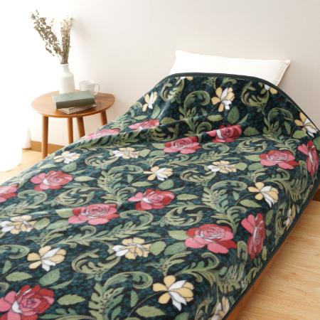 ＜Ｄear Japan/ディアジャパン＞ニューカラーばら　アクリルニューマイヤー毛布　グリーン