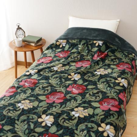 ＜Ｄear Japan/ディアジャパン＞ニューカラーばら　アクリル2枚合わせマイヤー毛布　グリーン