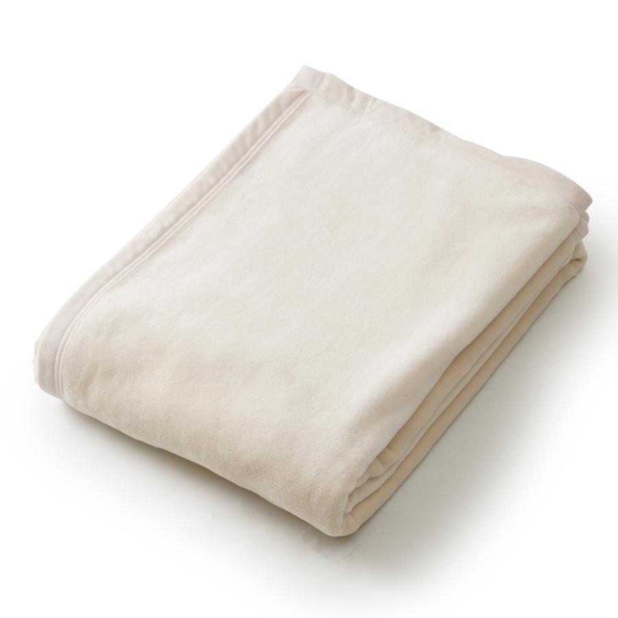 <Dear Japan/ディアジャパン>無着色 ニューマイヤー綿毛布 アイボリー(オーガニックコットン使用)