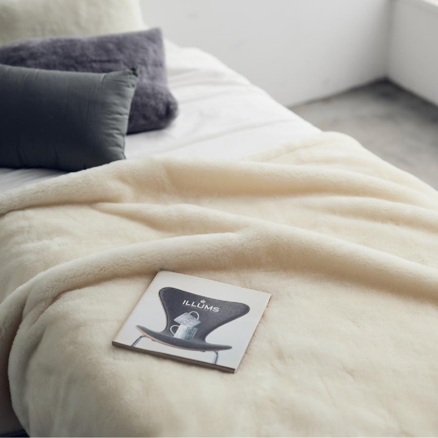 <LOOM&SPOOL>SERENE-5 ウールニューマイヤー毛布 シングル アイボリー