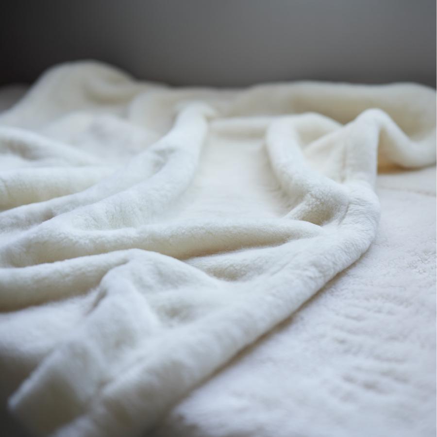 <LOOM&SPOOL>SERENE-5 ウールニューマイヤー毛布 シングル アイボリー