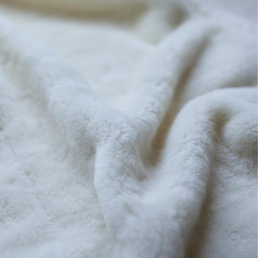 <LOOM&SPOOL>SERENE-5 ウールニューマイヤー毛布 ハーフ アイボリー