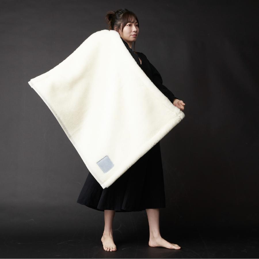 <LOOM&SPOOL>SERENE-5 ウールニューマイヤー毛布 ブランケット アイボリー