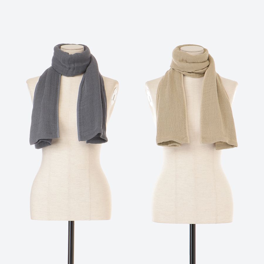 ＜SHINTO TOWEL＞2.5-PLY GAUZEガーゼマフラー2色セットMix Beige・Mix Charcoal MST0004