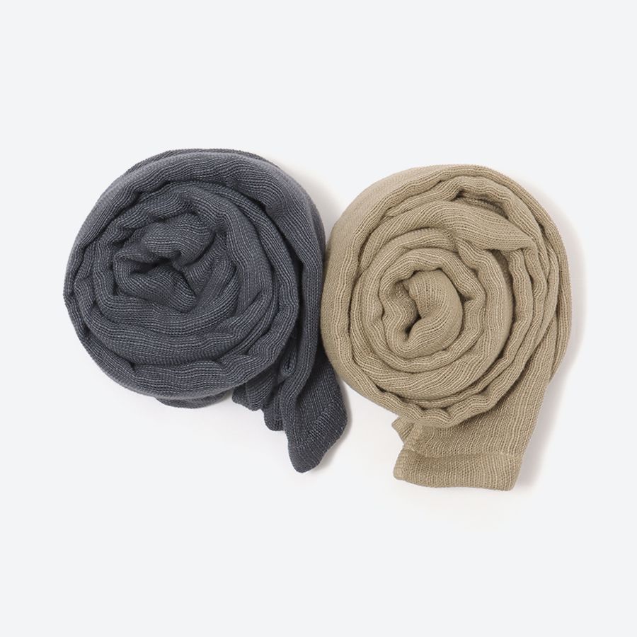 ＜SHINTO TOWEL＞2.5-PLY GAUZEガーゼマフラー2色セットMix Beige・Mix Charcoal MST0004