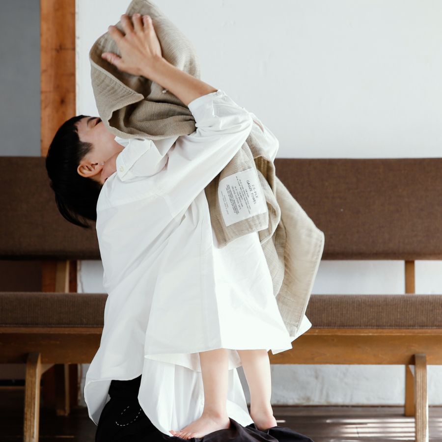 ＜SHINTO TOWEL＞2.5-PLY GAUZE   バスタオル / M   Mix Beige　2枚セット MST0013