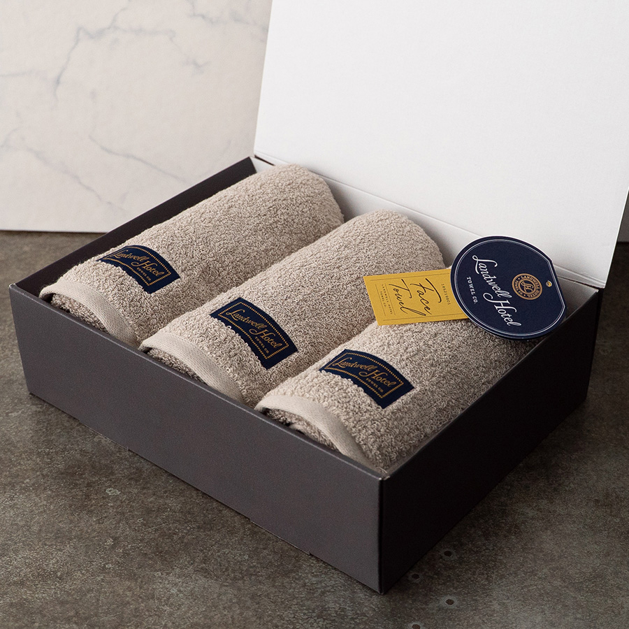 ＜Shinko Towel＞Landwell Hotel　フェイスタオル3枚（全４色）