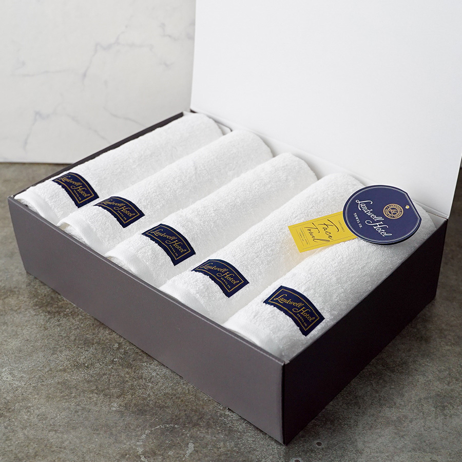 ＜Shinko Towel＞Landwell Hotel　フェイスタオル5枚（全４色）