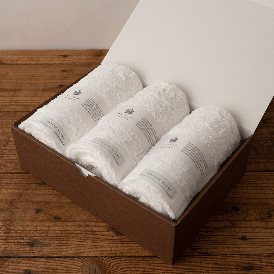 ＜Shinko Towel＞MAISON BLANC　フェイスタオル３枚（全５色）