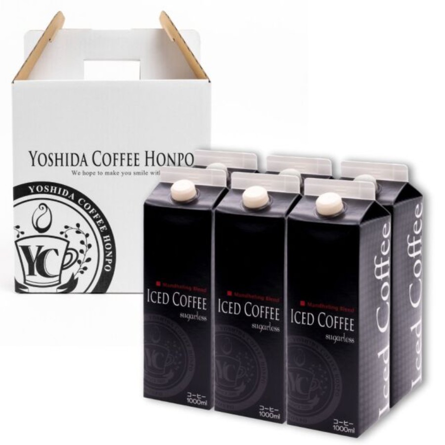 ＜吉田珈琲本舗＞こだわりのオリジナルアイスコーヒー1000ml（無糖）×6本入り MYC0022