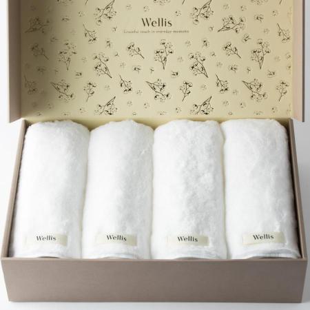 ＜Wellis＞バスタオル４枚（箱入り）（009_8009）