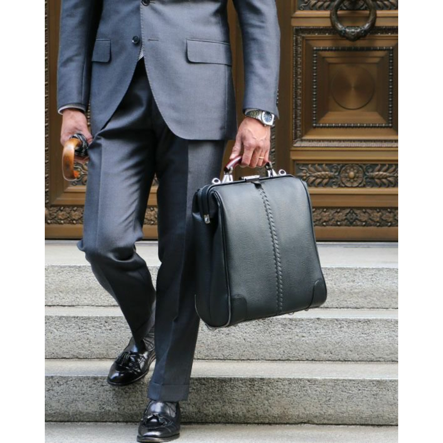 ＜YOUTA＞豊岡鞄　YOUTA LIZARD ３WAY 縦ダレス（YK-3M）（ブラック）