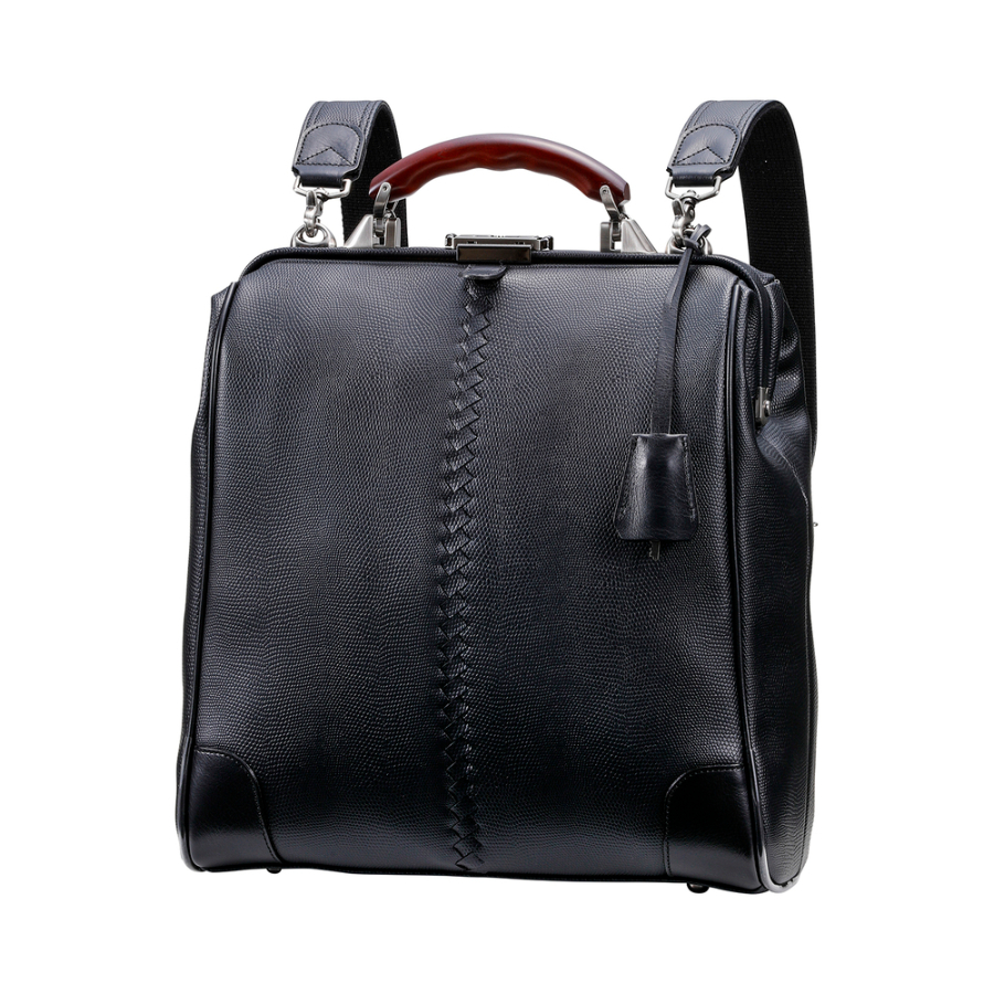 ＜YOUTA＞豊岡鞄　YOUTA LIZARD ３WAY 縦ダレス（YK-3M）（ブラック）