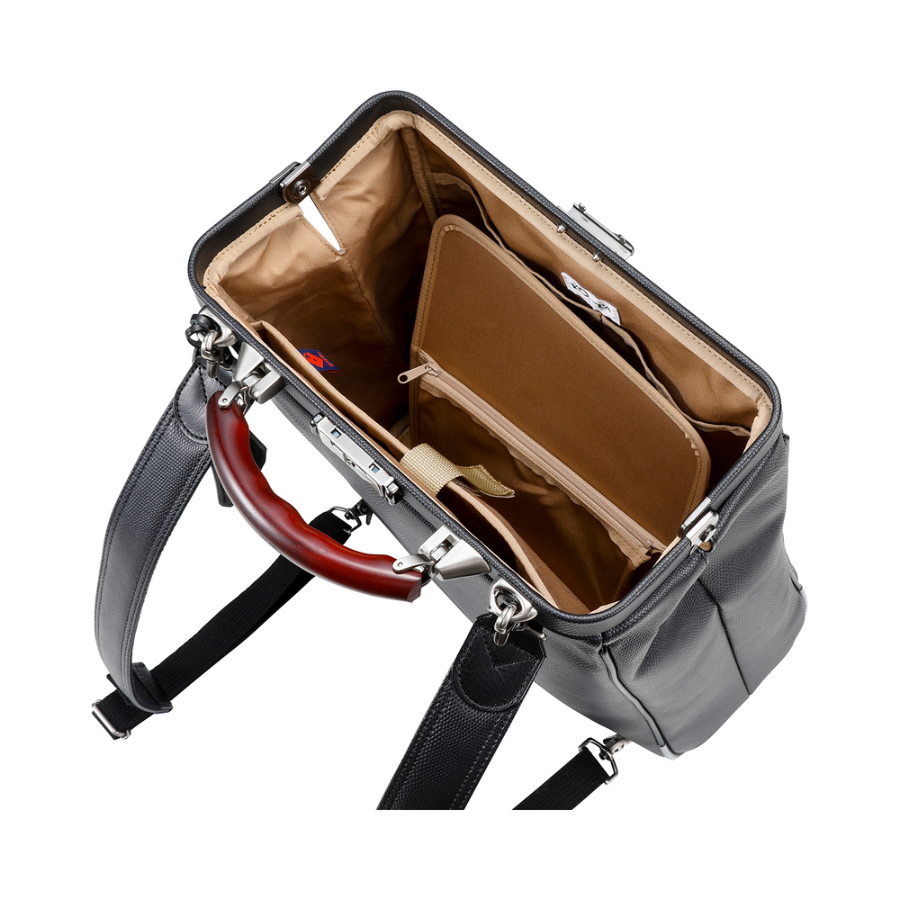 ＜YOUTA＞豊岡鞄　YOUTA LIZARD ３WAY 縦ダレス（YK-3M）（ブラック）