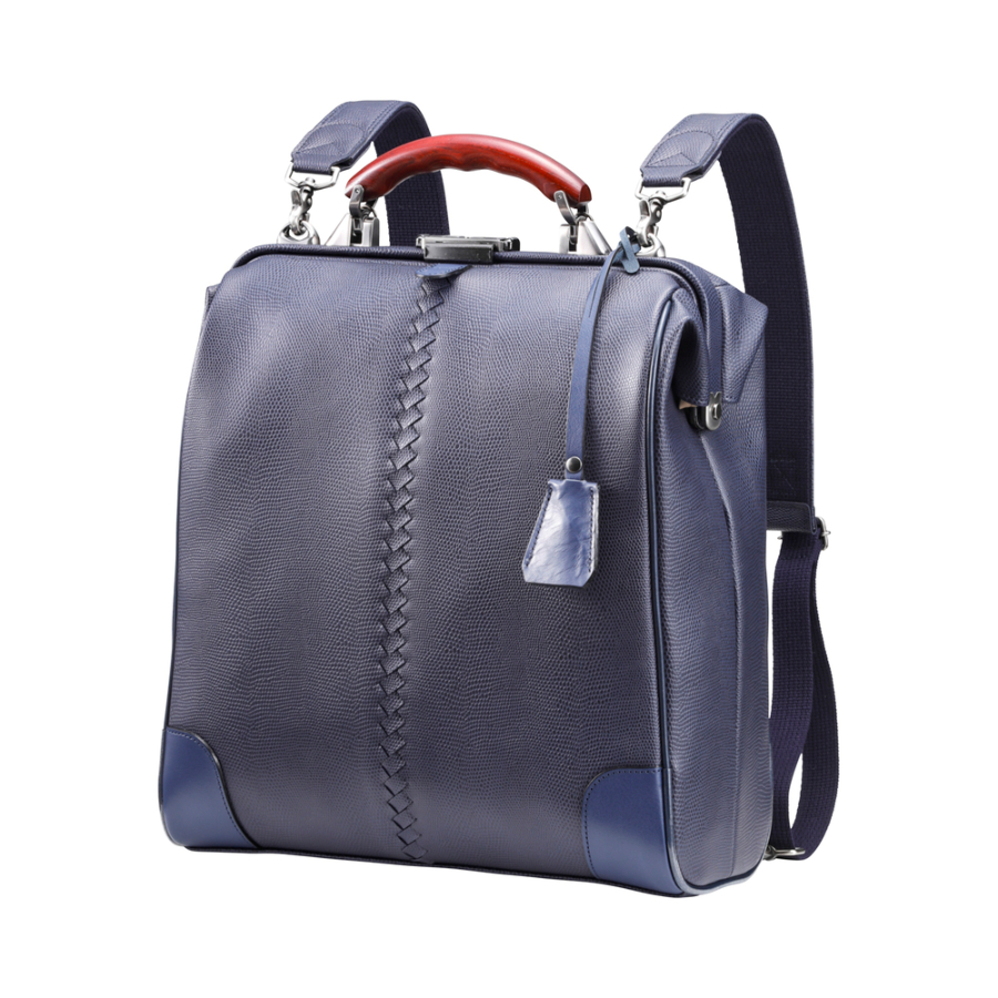 ＜YOUTA＞豊岡鞄　YOUTA LIZARD ３WAY 縦ダレス（YK-3M）（ネイビー）