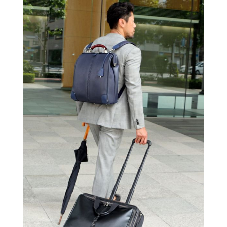 ＜YOUTA＞豊岡鞄　YOUTA LIZARD3WAY縦ダレスL（YK3）（ネイビー）