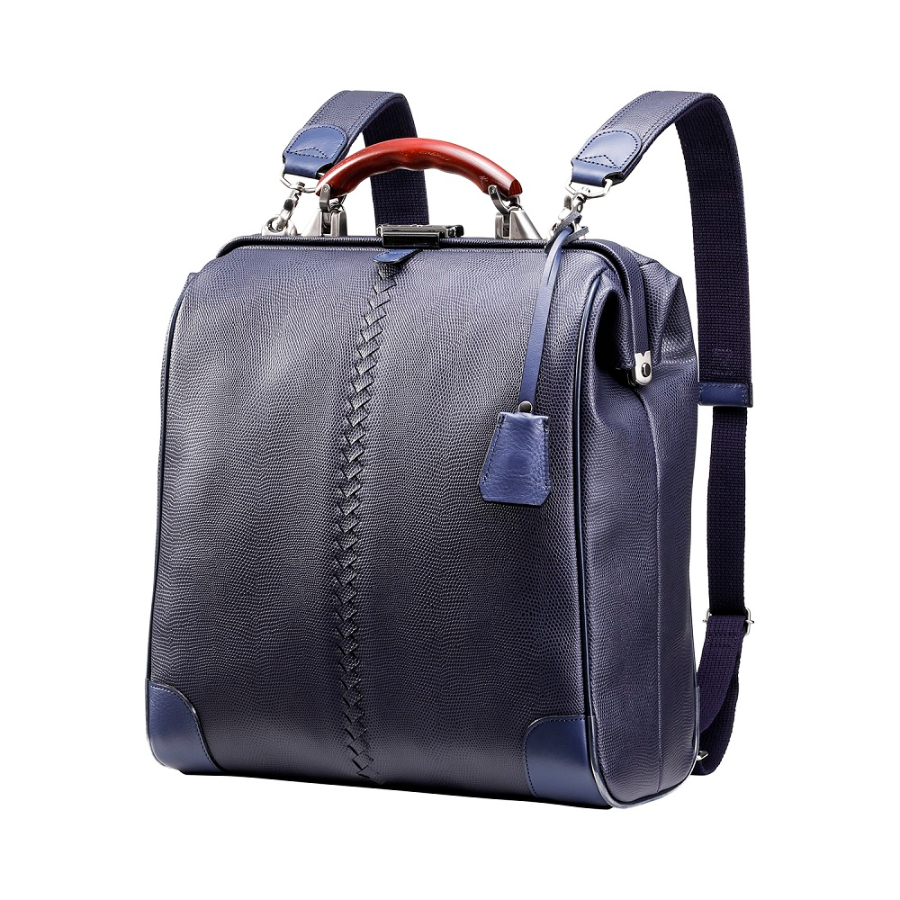 ＜YOUTA＞豊岡鞄　YOUTA LIZARD3WAY縦ダレスL（YK3）（ネイビー）