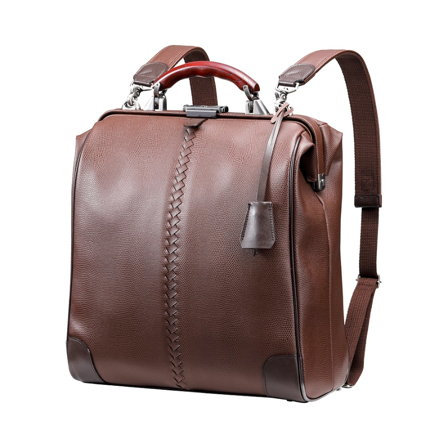 <YOUTA>豊岡鞄 YOUTA LIZARD3WAY縦ダレスL(YK3)(チョコ)