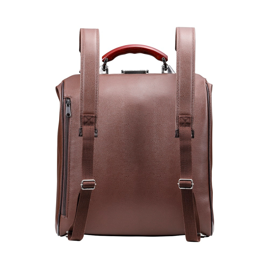 <YOUTA>豊岡鞄 YOUTA LIZARD3WAY縦ダレスL(YK3)(チョコ)