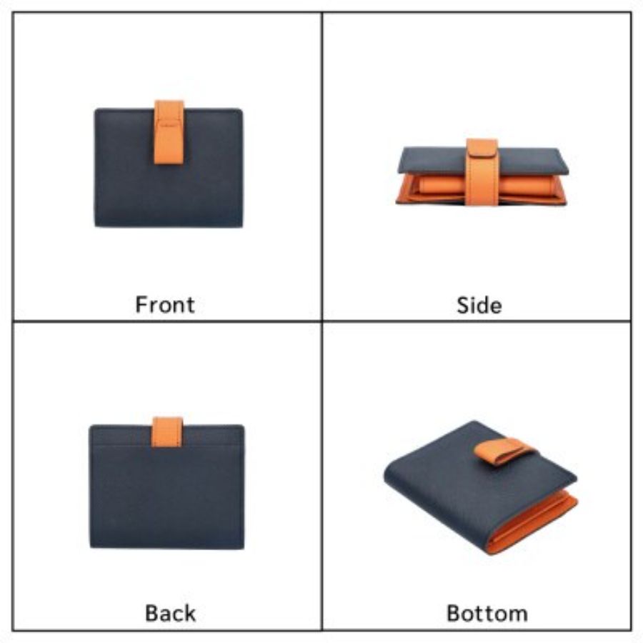 ＜Atelier nuu＞豊岡財布noble 二つ折れウォレットNU70-102（ネイビー×オレンジ）