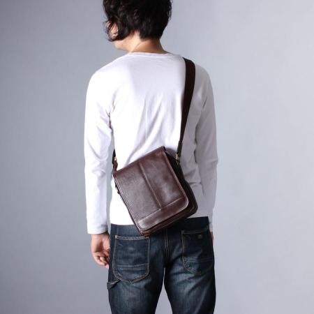 ＜ORIGINAL BASIC＞豊岡鞄　皮革縦型フラップSD（チョコ）696973