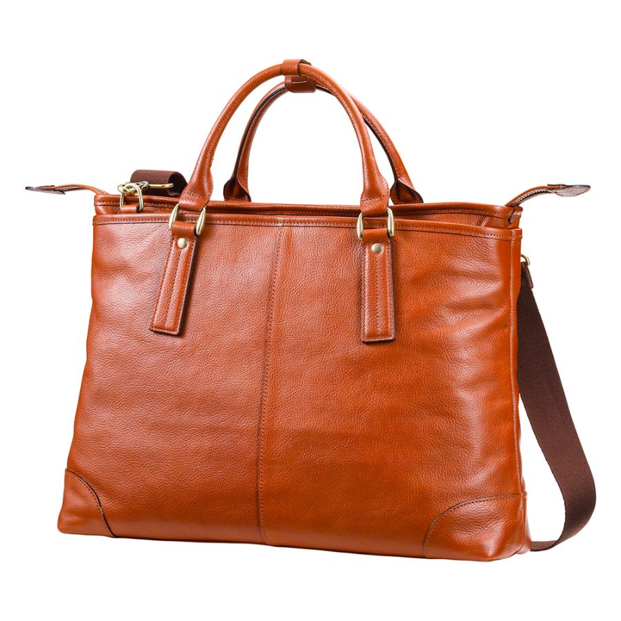 ＜ORIGINAL BASIC＞豊岡鞄　皮革横型手提げ（ブラウン）818104