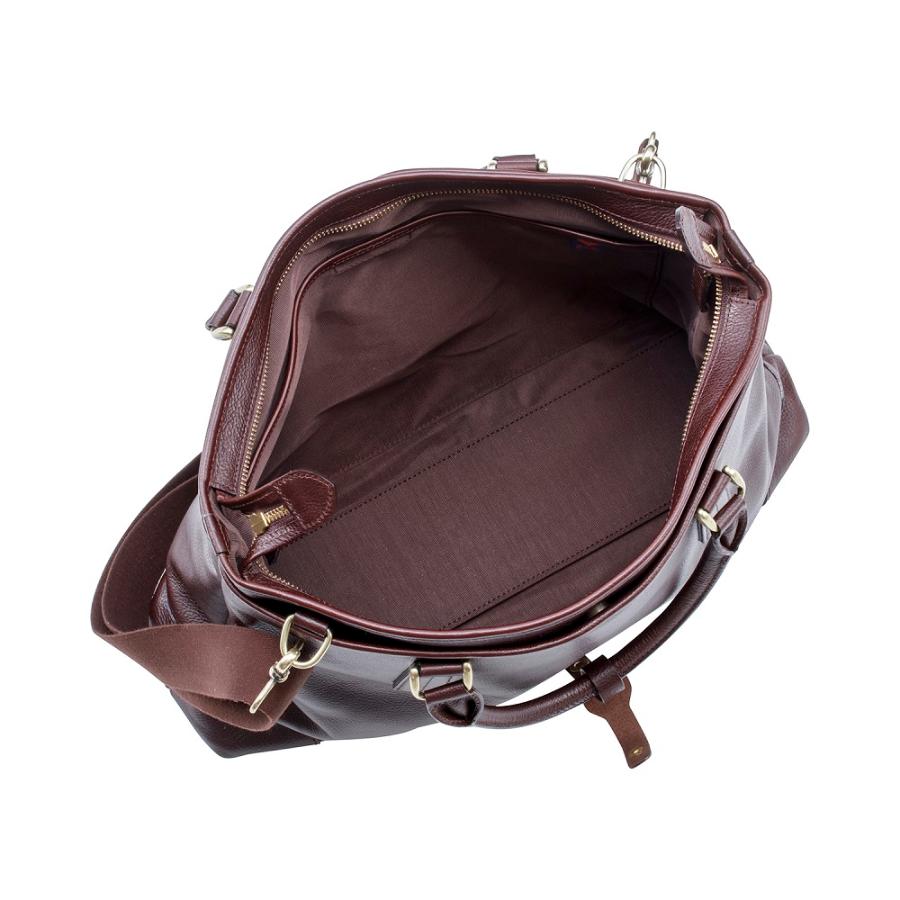 <ORIGINAL BASIC>豊岡鞄 皮革横型手提げ(チョコ)818104