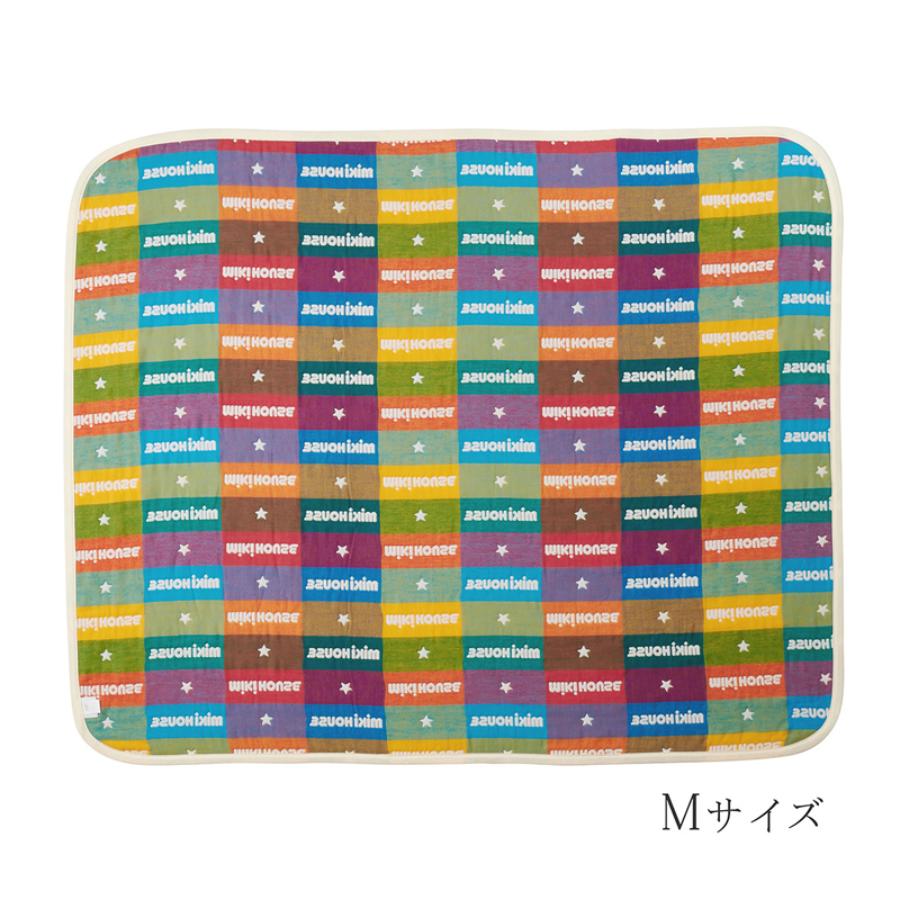 <miki HOUSE/ミキハウス>ロゴ刺繍六重織ガーゼケット/Mサイズ