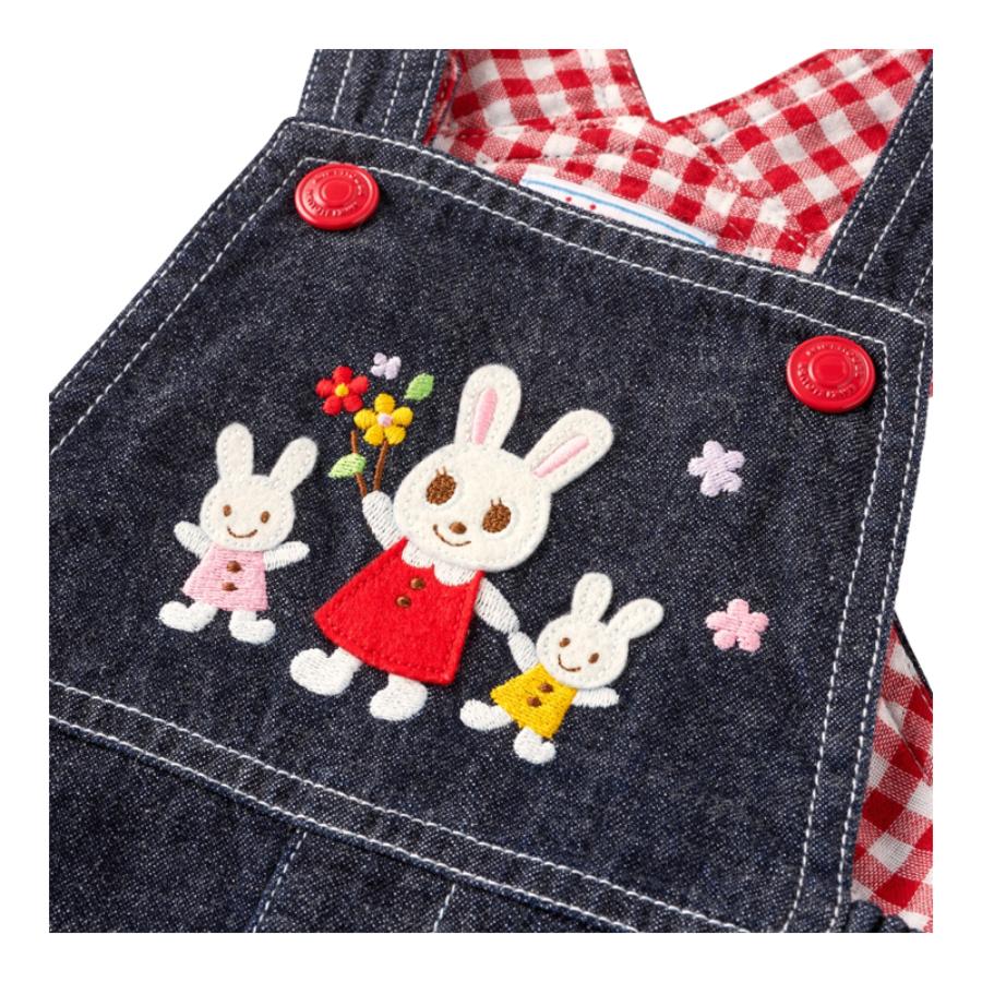 ＜miki HOUSE/ミキハウス＞うさこ刺繍ジャンパースカート／インディゴ