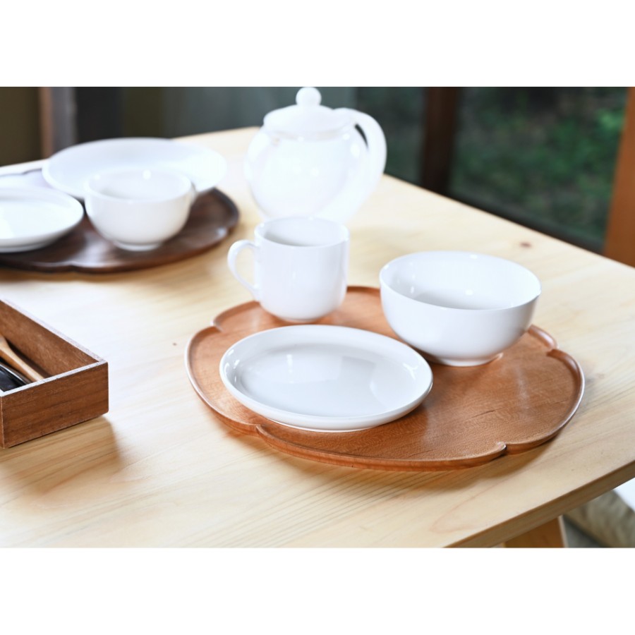 ＜JunWoodworkingLab＞一尺梅型折敷　チェリー