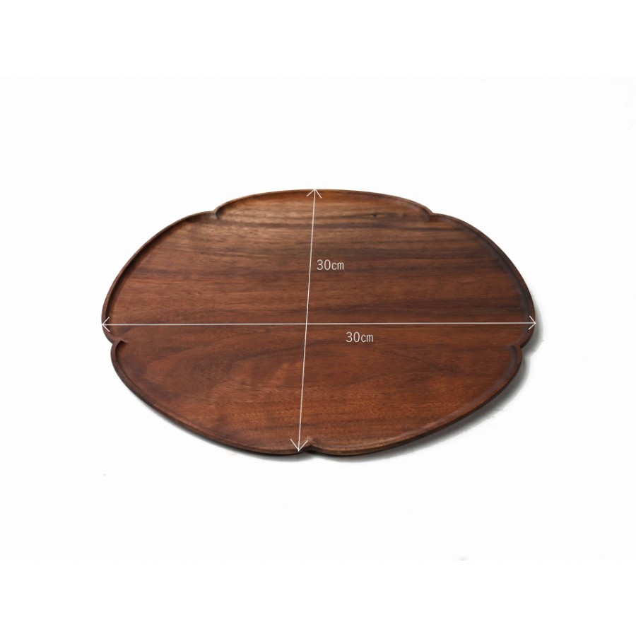 ＜JunWoodworkingLab＞一尺梅型折敷　ブラックウォールナット