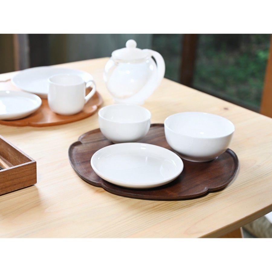 ＜JunWoodworkingLab＞一尺梅型折敷　ブラックウォールナット