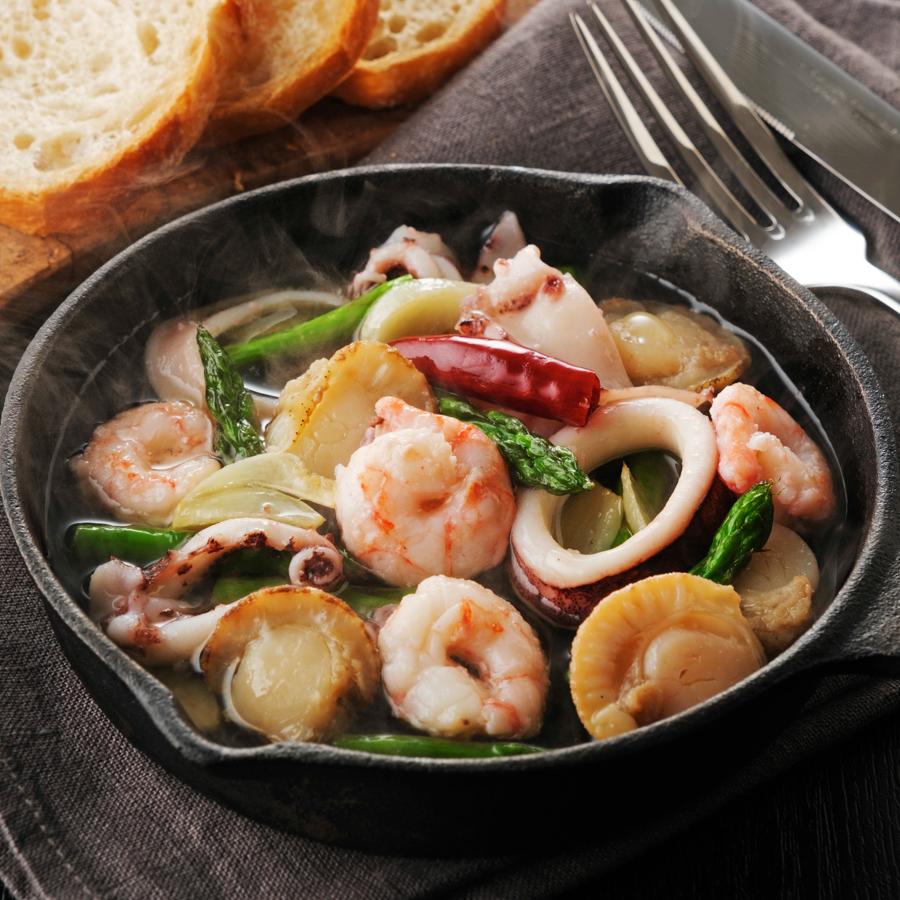 ＜山米鮮魚＞2カ月毎に1回届く【3回定期便】完全国産3種シーフードミックス　300g×4