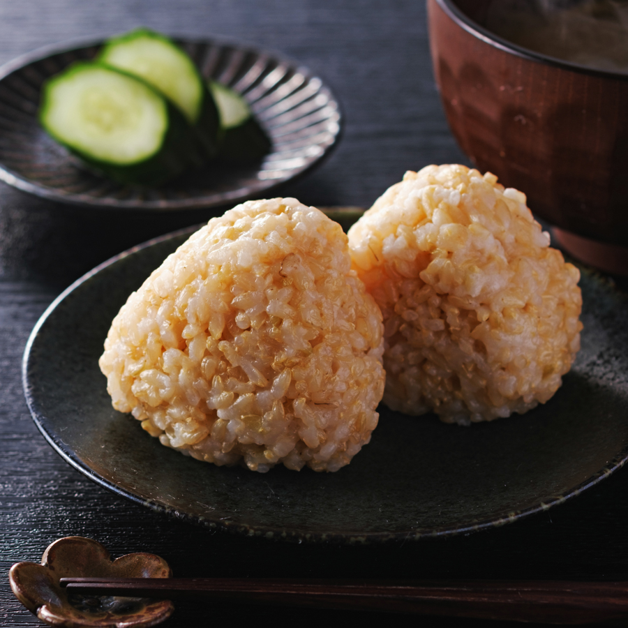 ＜アイガモの谷口＞”農薬不使用栽培米”「玄米塩おむすび」12個【12ヵ月定期便】