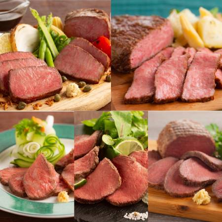 【1月13日出荷】＜ミートステイション＞銘柄牛（松阪・神戸・近江・熊野・宮崎）「ローストビーフ」５種セット各130g×２【三越伊勢丹選定】