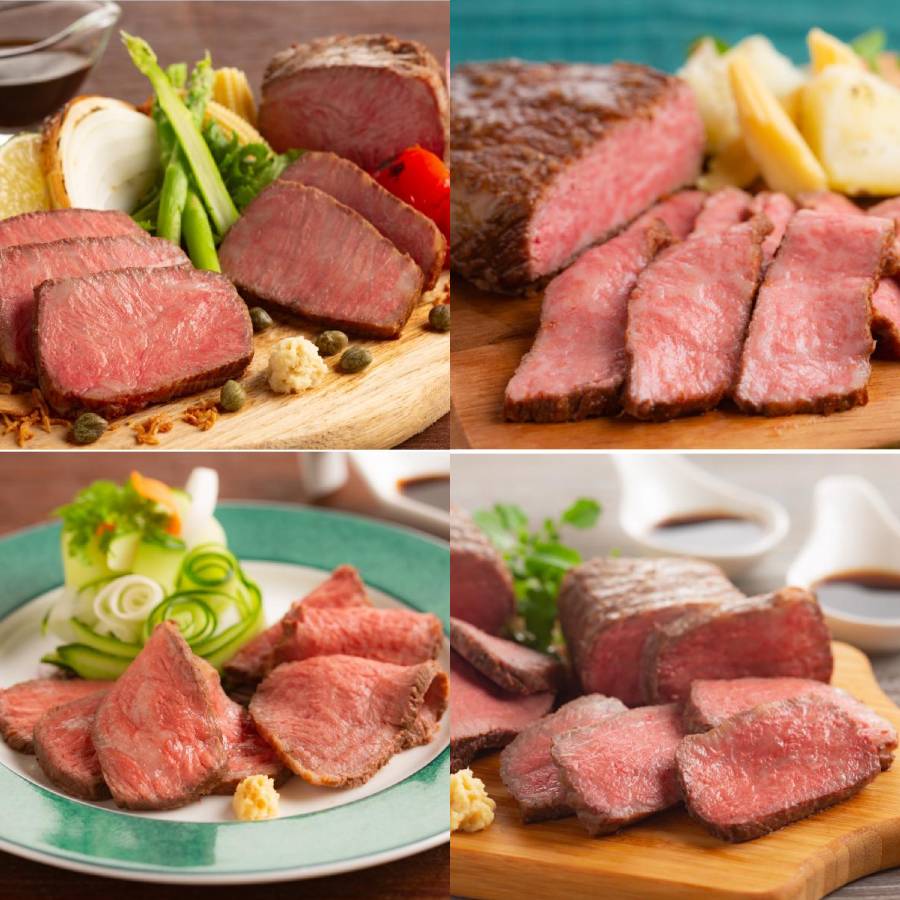 【1月13日出荷】<ミートステイション>銘柄牛(松阪・神戸・近江・宮崎)「ローストビーフ」4種セット各130g×2【三越伊勢丹選定】