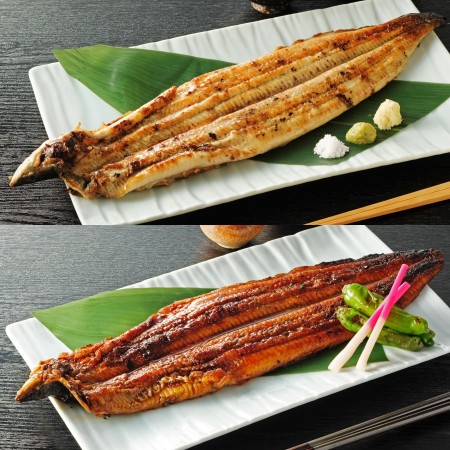 ＜福井鮮魚＞紀州備長炭焼き鰻「蒲焼き」＆「白焼き」各1尾（計2尾）