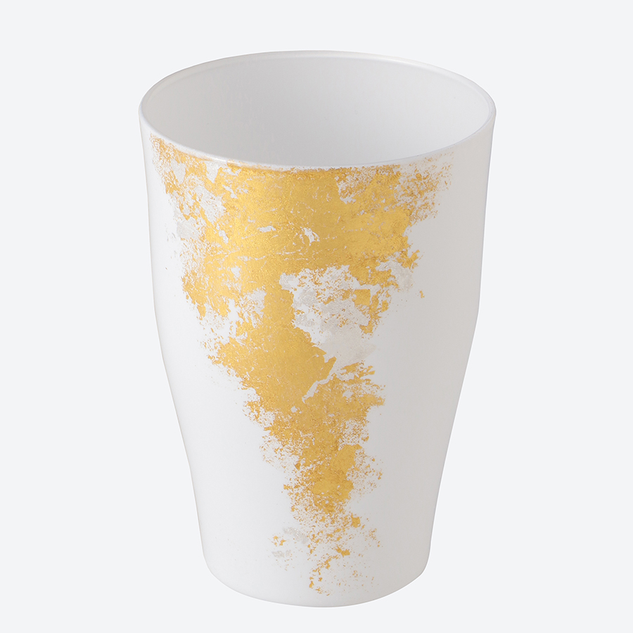 <塗り工房ふじい>グラスA370 2P・古代塗り金箔純白