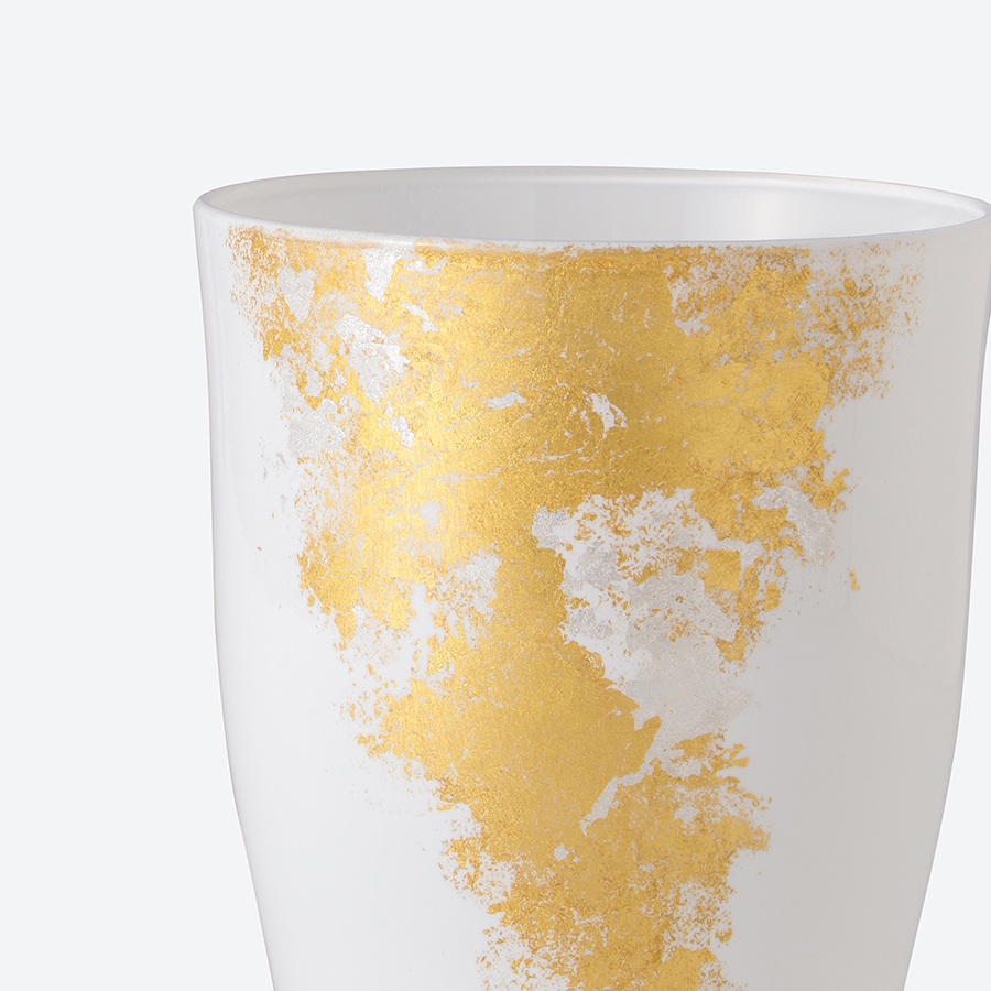 <塗り工房ふじい>グラスA370 2P・古代塗り金箔純白