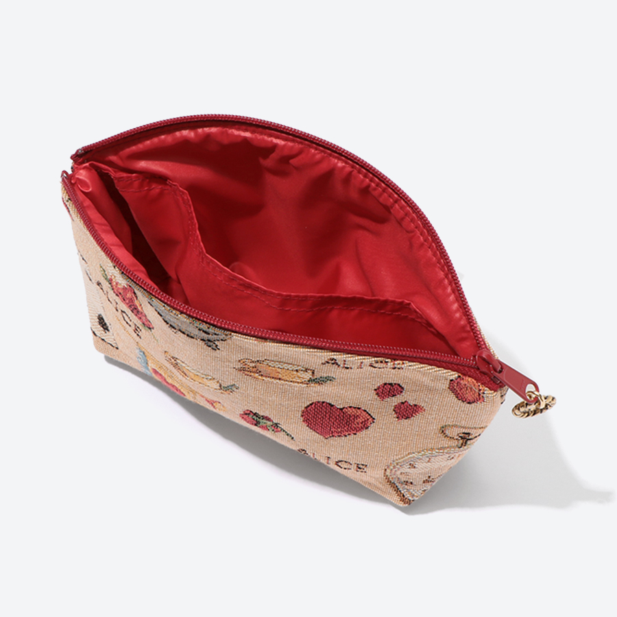 ＜ベル・ブランシェ＞ゴブラン織（機械織）BBポーチ大　アリスベージュ